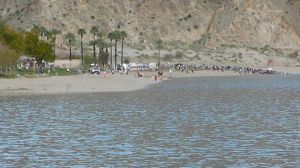 Swimming or boating is not allowed in the reservoir, with the exception of the swim for the Desert Triathlon held in early March.