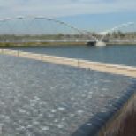 Recently constructed bike ped bridge over the west end of Tempe Town Lake.